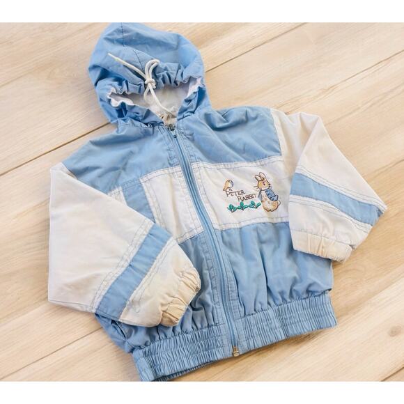 Vintage Quiltex Peter Rabbit Baby Hooded Jacket Sz 24mo Full Zip Beatrix Potter - Picture 1 of 11